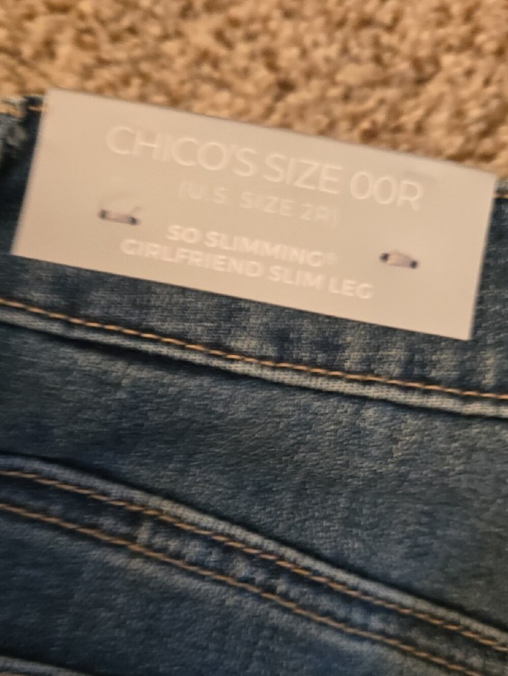 Chicos Embellished Blue Women's Jeans Sequin Burst Accents Sz 2 (00R)New $149 - Picture 4 of 5